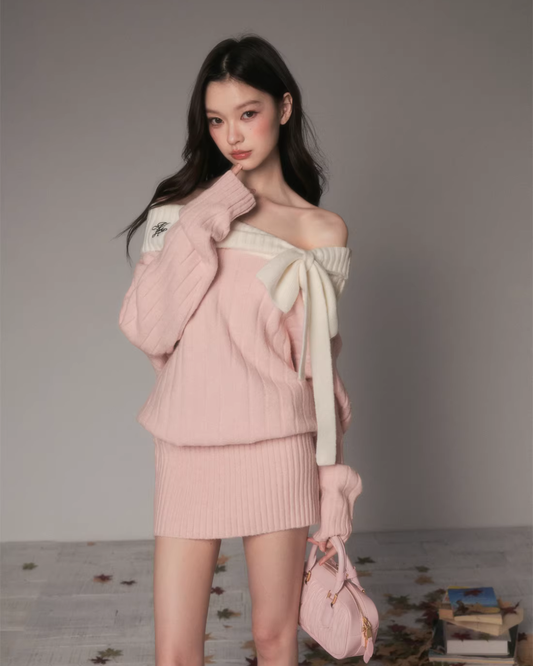 One-Shoulder Knit Dress MST0010