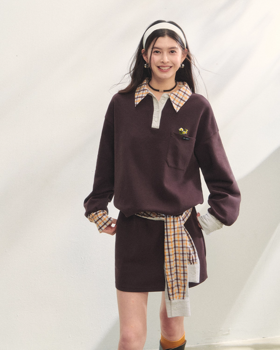 Paid Collar Polo Knit / Mini Skirt ASG0072