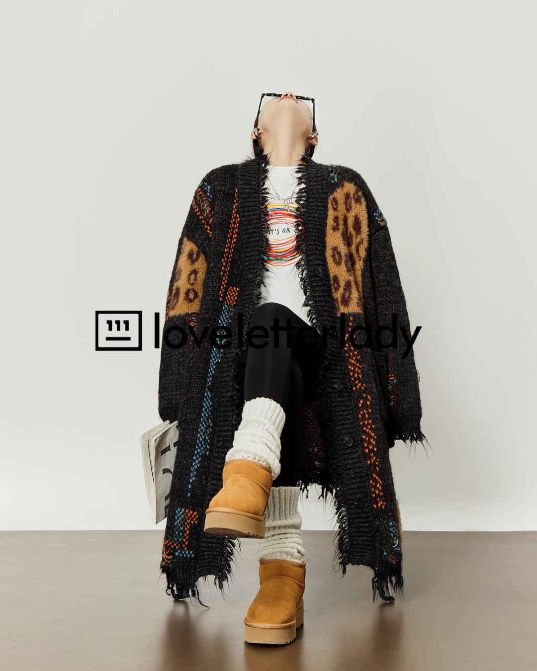 V-Neck Random Knit Cardigan LLA0537