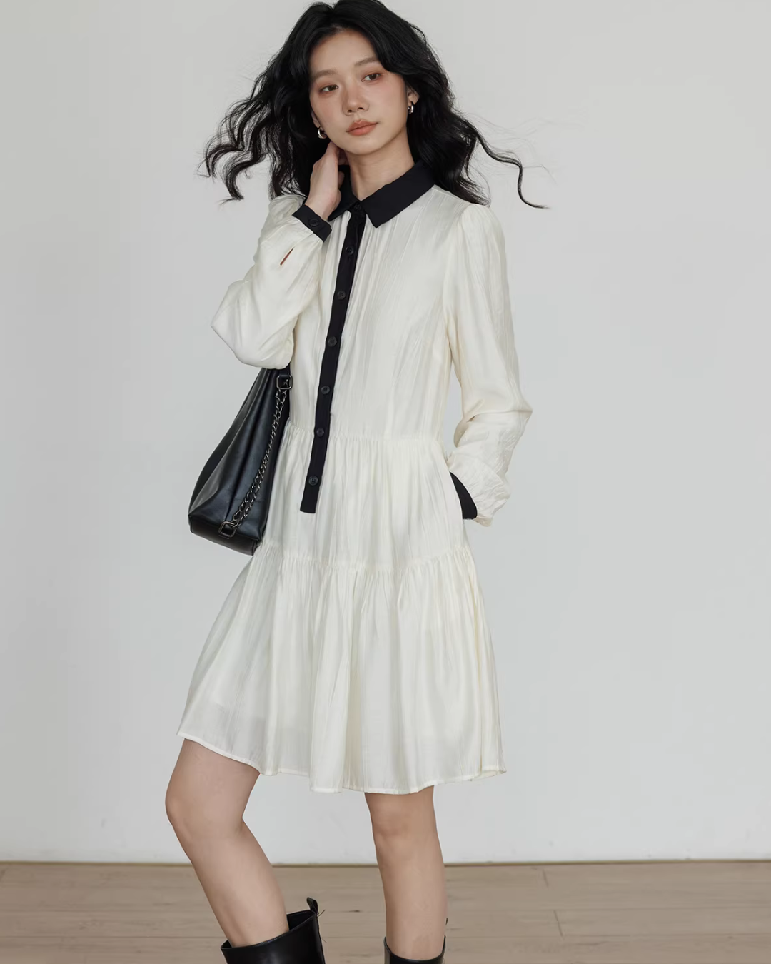 Color-Block Shirt Dress VAS0182