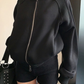 Rib-Knit Switch Zip-Up Blouson YLS1056