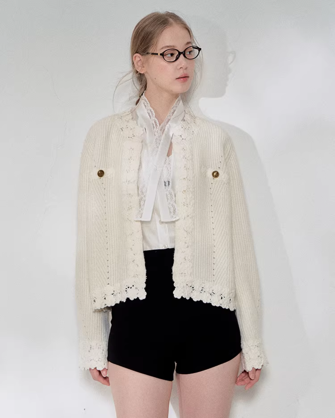 Flower Lace Knit Cardigan RCR0009