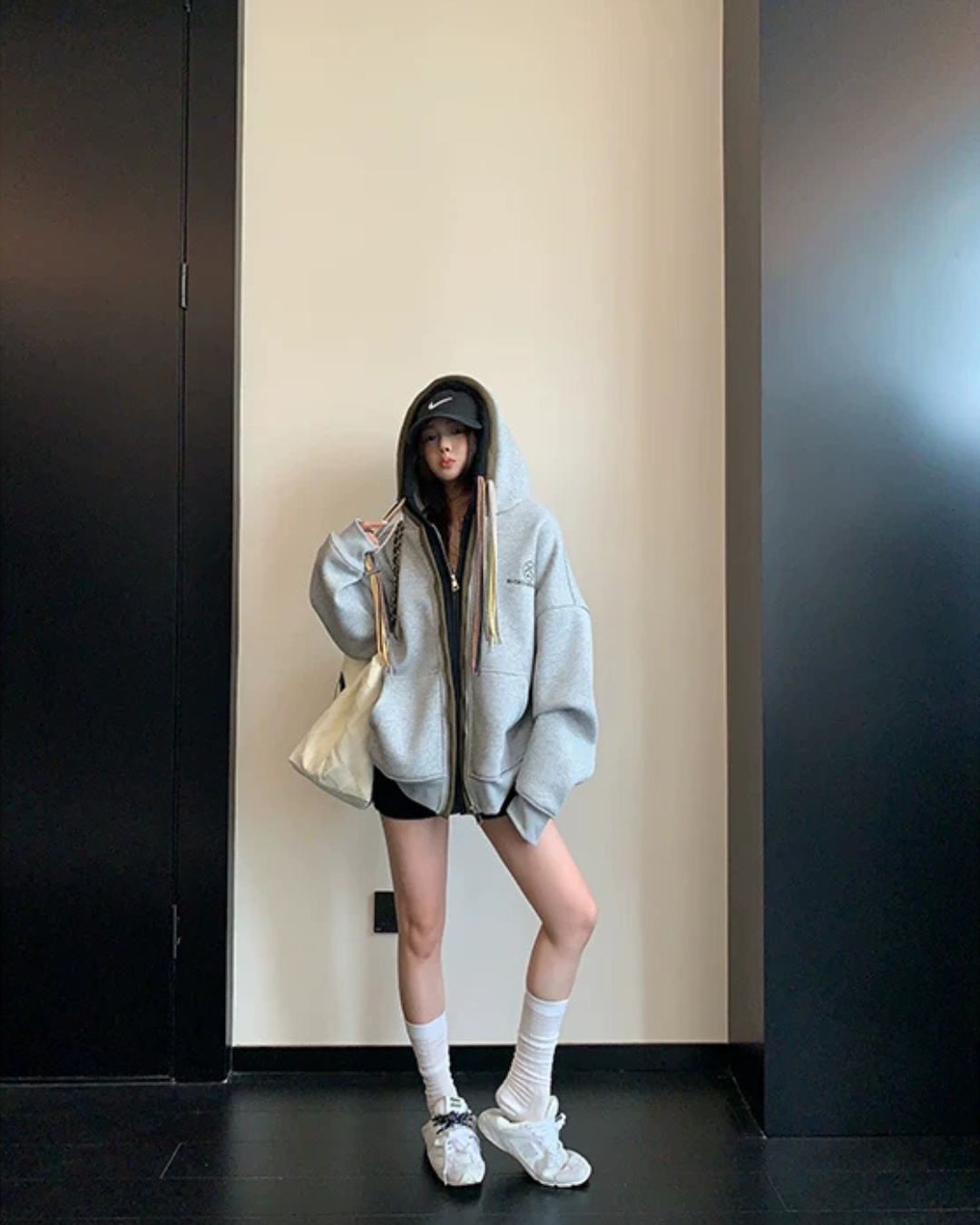 Colorful Drawcord Zip-Up Hoodie YLS1075