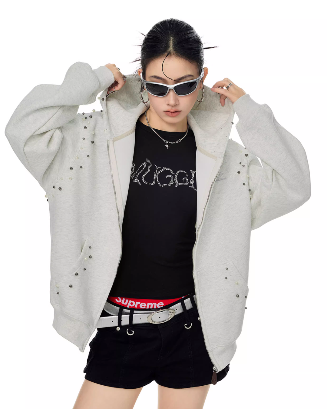 Pearl Design Zip Hoodie ICM0092