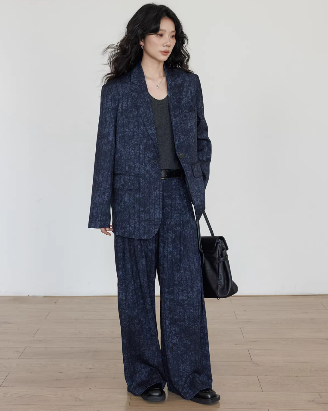 Linen Oversized Casual Jacket/Wide Pants VAS0181