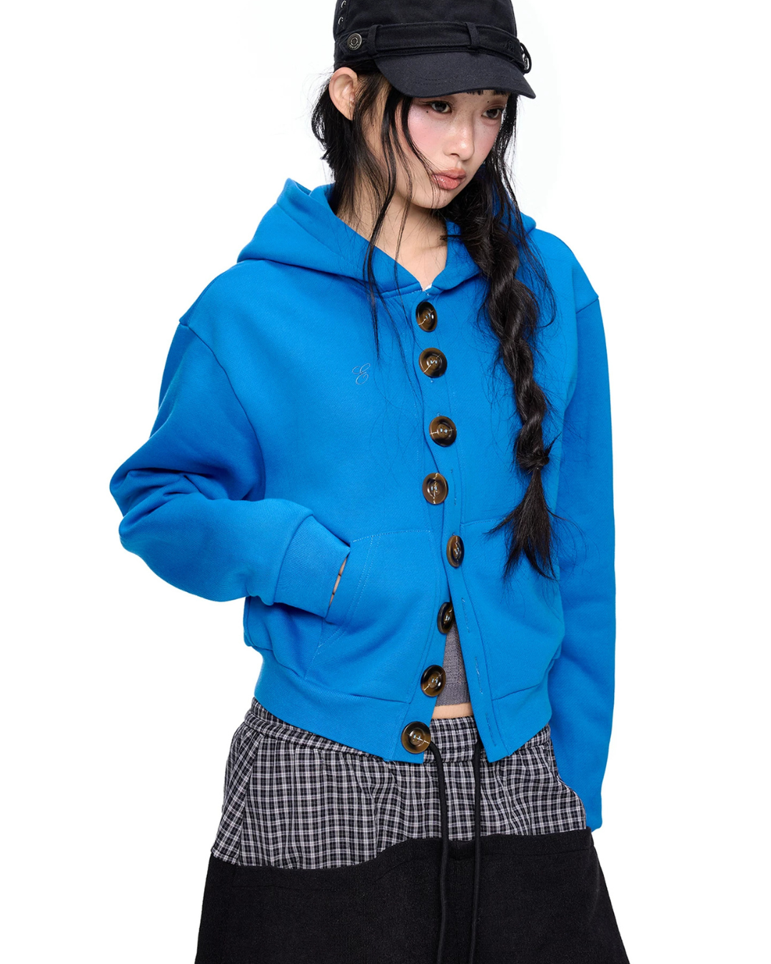 Multi-Button Short Hoodie Cardigan EZK0108