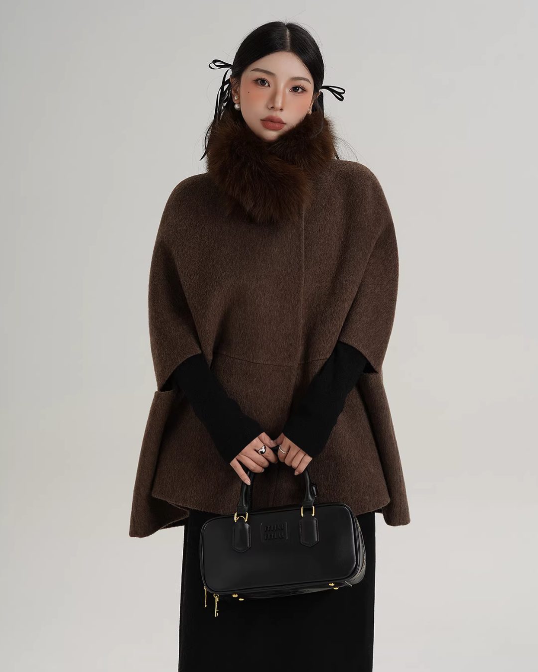 Fur Muffler Cape Coat SRS0402