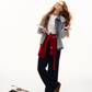 Plaid Spliced Hood Hoodie / Mini Skirt / Flare Pants ASG0066