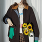 Plaid Design Loose Silhouette Jacket RLZ0014