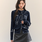 Dog Embroidery Round Neck Knit Cardigan ASG0070