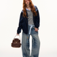 Plaid Patched Hood Jacket / Long Sleeve Top / Denim Pants ASG0048