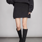Sheep Wool Pullover Knit Top / Waist Short Skirt TEO0004