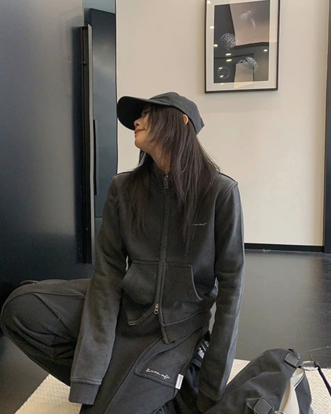 Vintage Double Zipper Jacket / Cargo Track Pants YLS1054