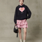 Heart Tiger Retro Hoodie / Pink Mini Skirt LLA0594