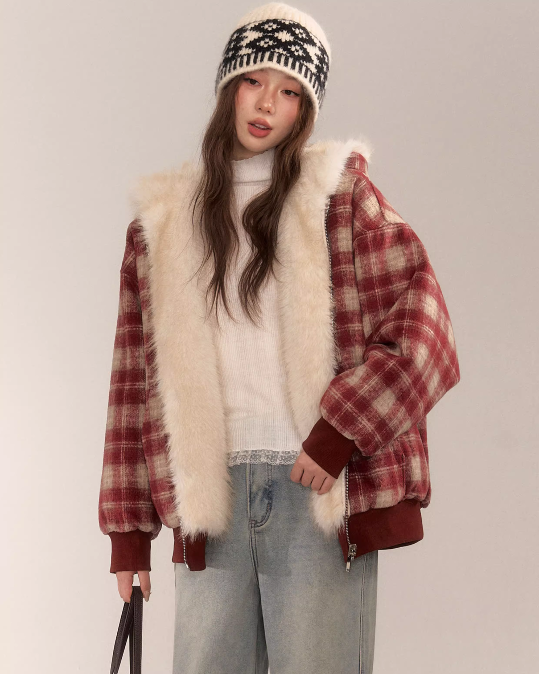 Reversible Check Fleece Jacket ASG0060