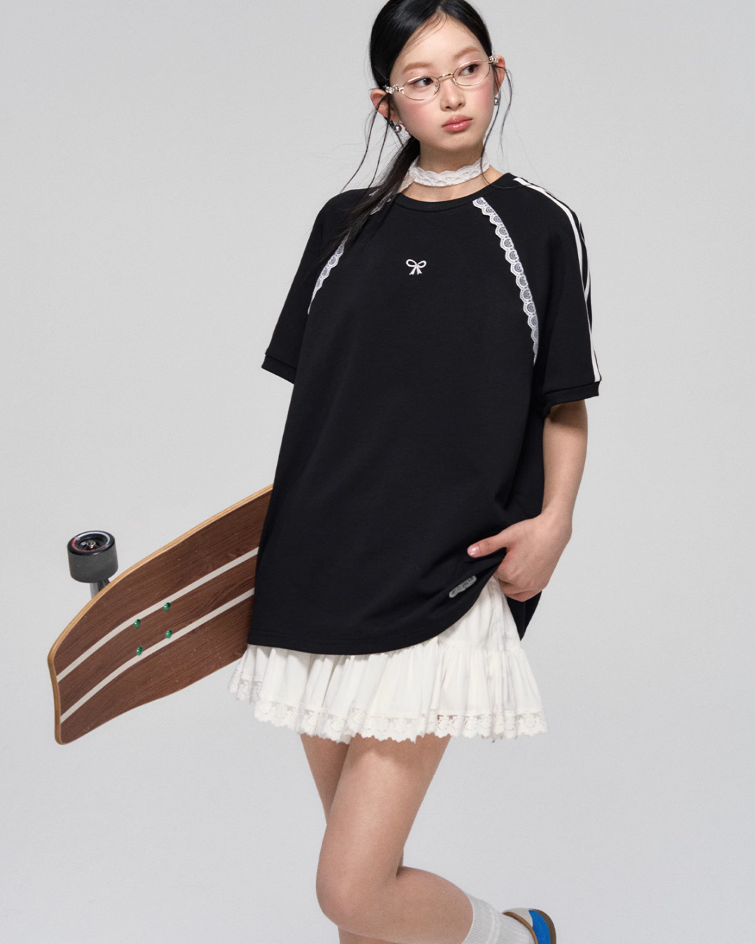 Sideline Race Short Sleeve T-Shirt / Race Tiered Mini Skirt ASG0041