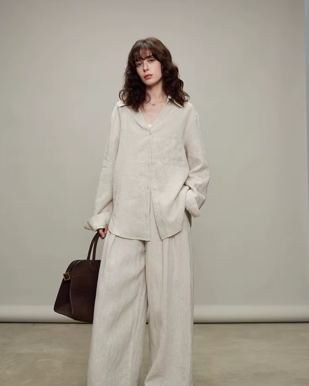 Linen Long-Sleeve Shirt / Casual Pants TEO0003