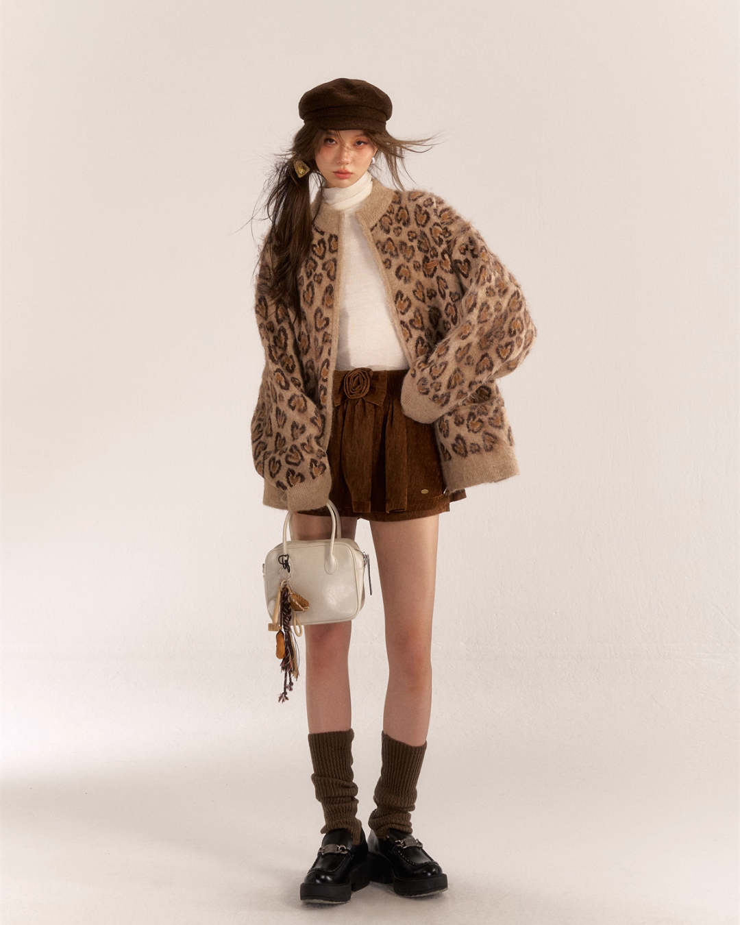 Leopard Print Knit Cardigan ASG0057