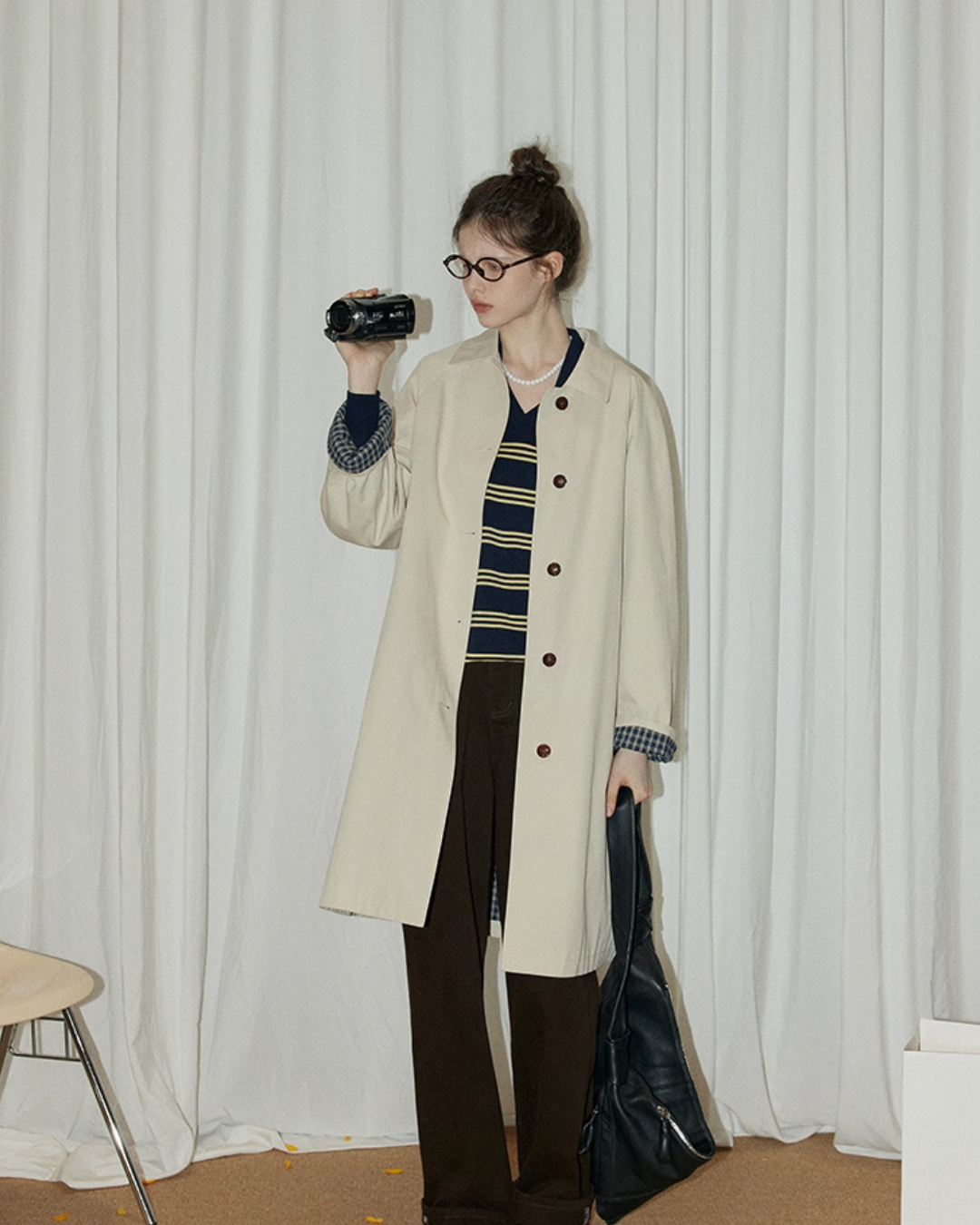 Paid Collar Long Coat RLZ0017