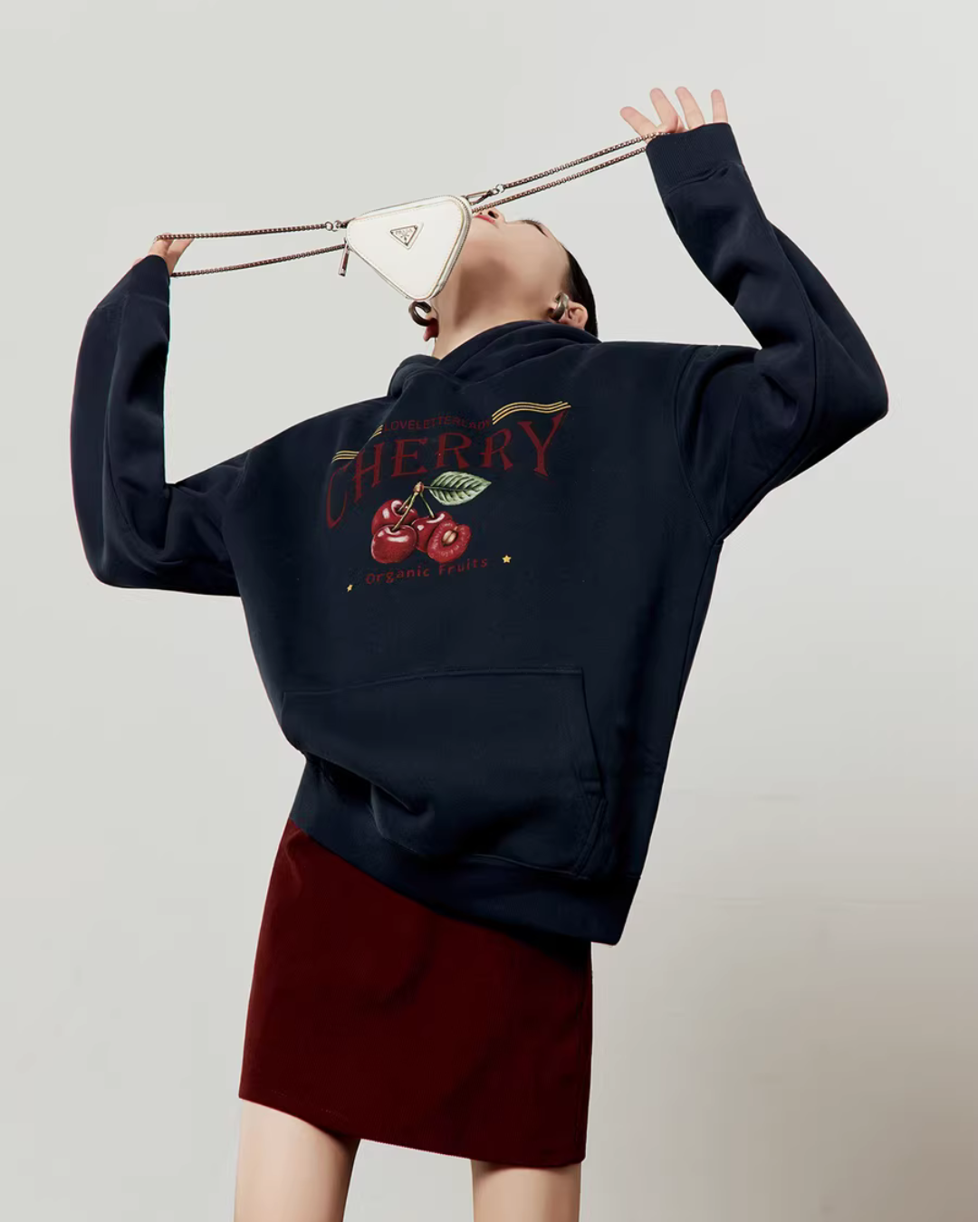 Cherry Print Hoodie LLA0601