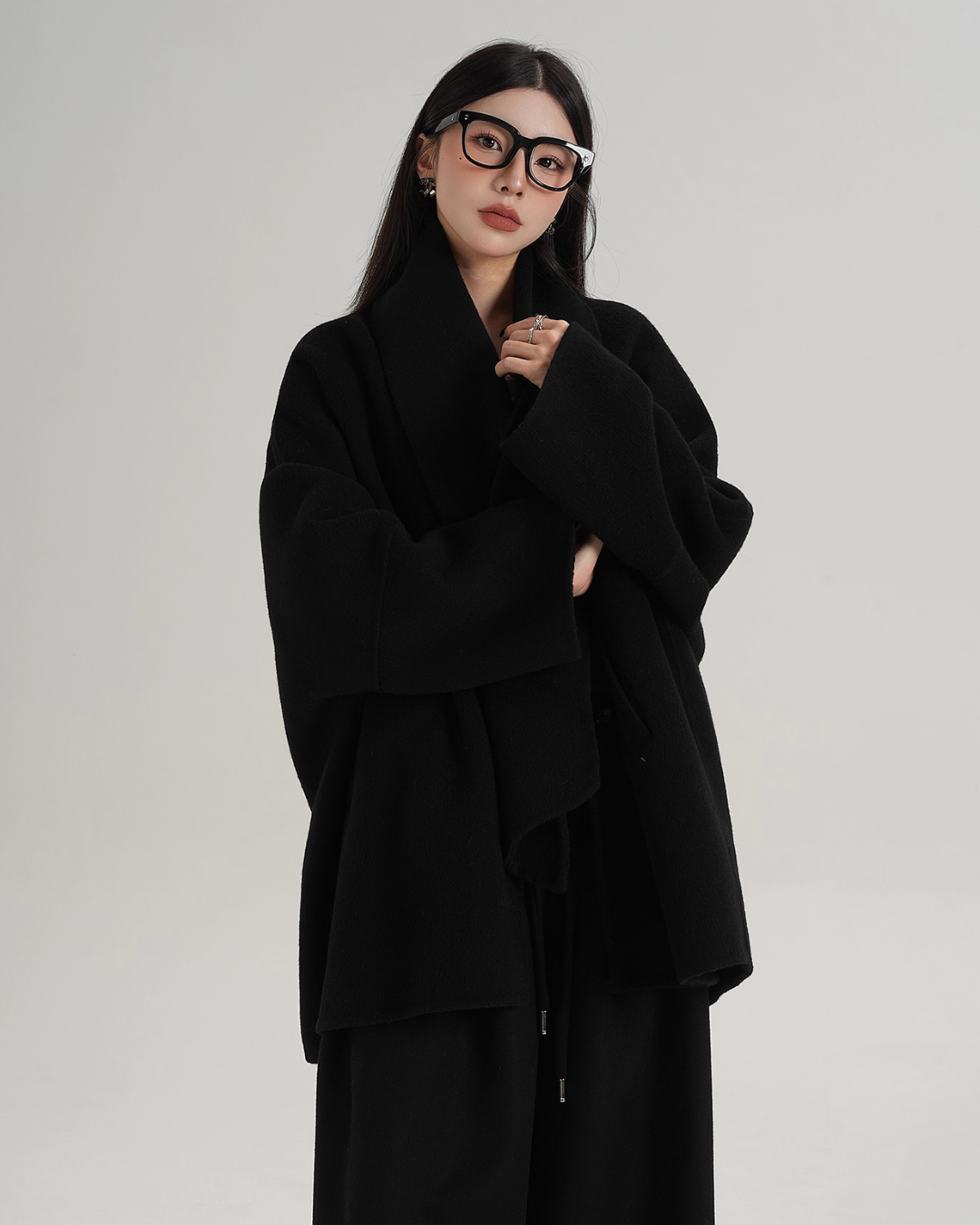 Collarless Wool Coat SRS0367