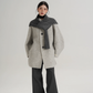 Hood Scarf Mid Length Wool Coat SRS0358
