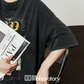 Vintage Print Short-Sleeve T-Shirt / Sweat Long Skirt LLA0653