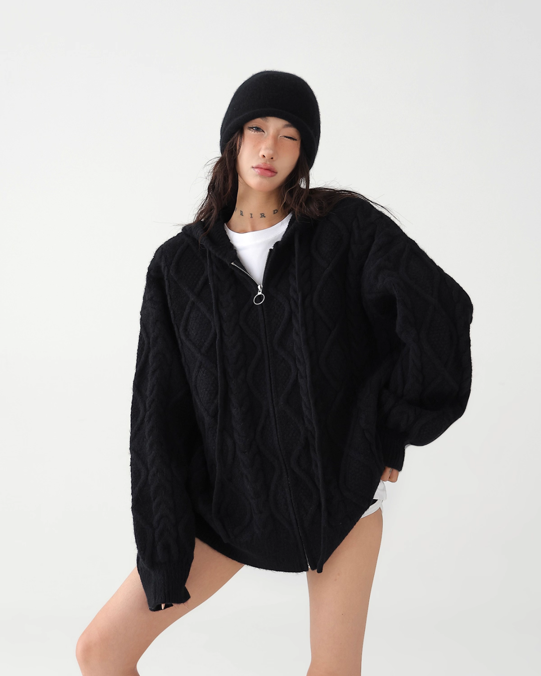 Cable Knit Hoodie ACS0280