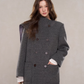 Scarf Collar Double Breasted Wool Coat WDB0003