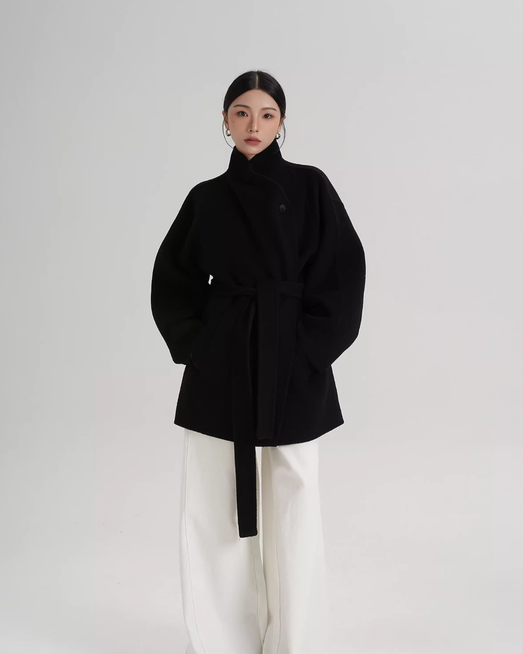 Stand Collar Mid-Length Coat SRS0355