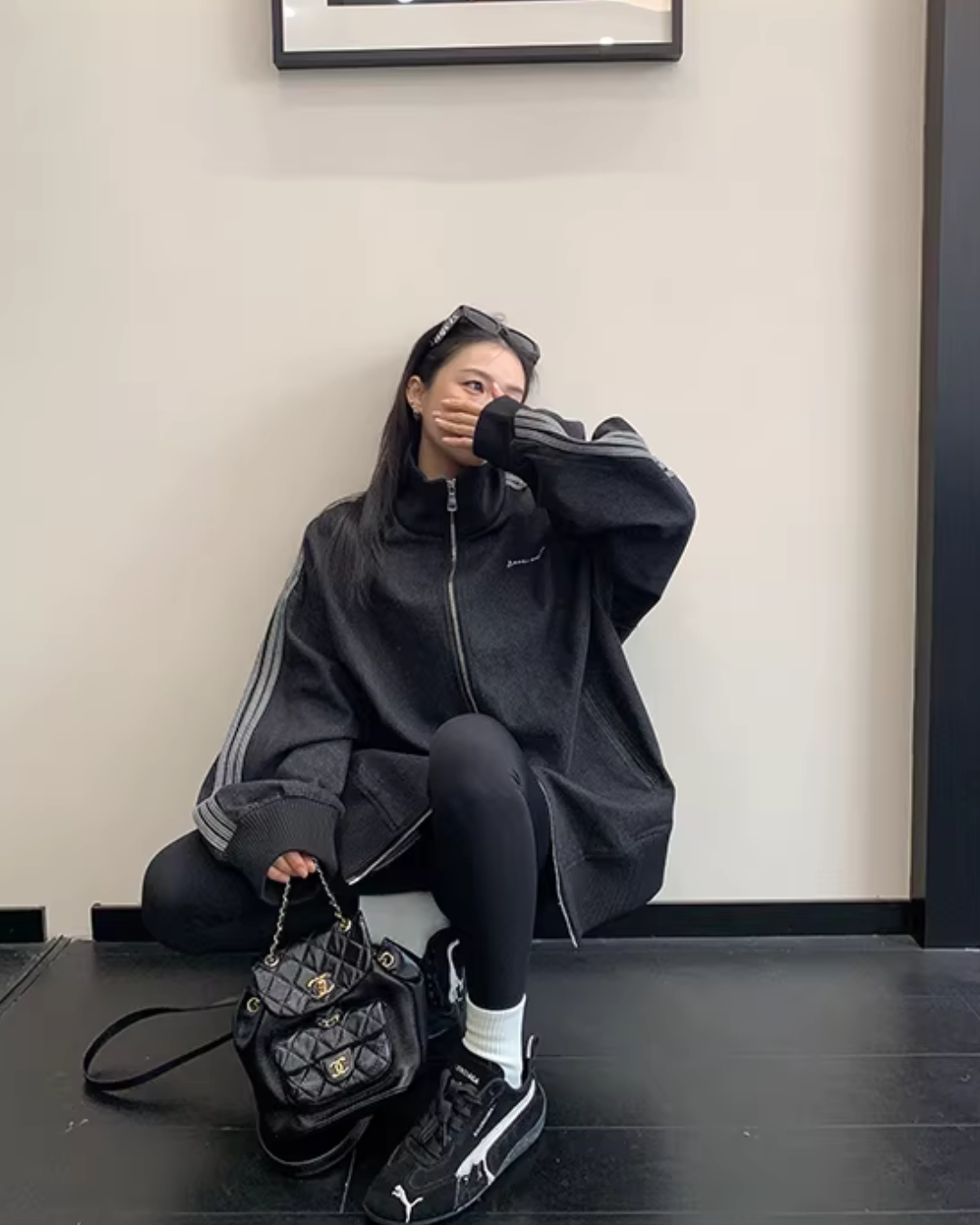 Sideline Denim Track Jacket YLS1017