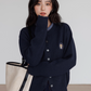 Round Neck Long Sleeve Knit Cardigan VAS0139