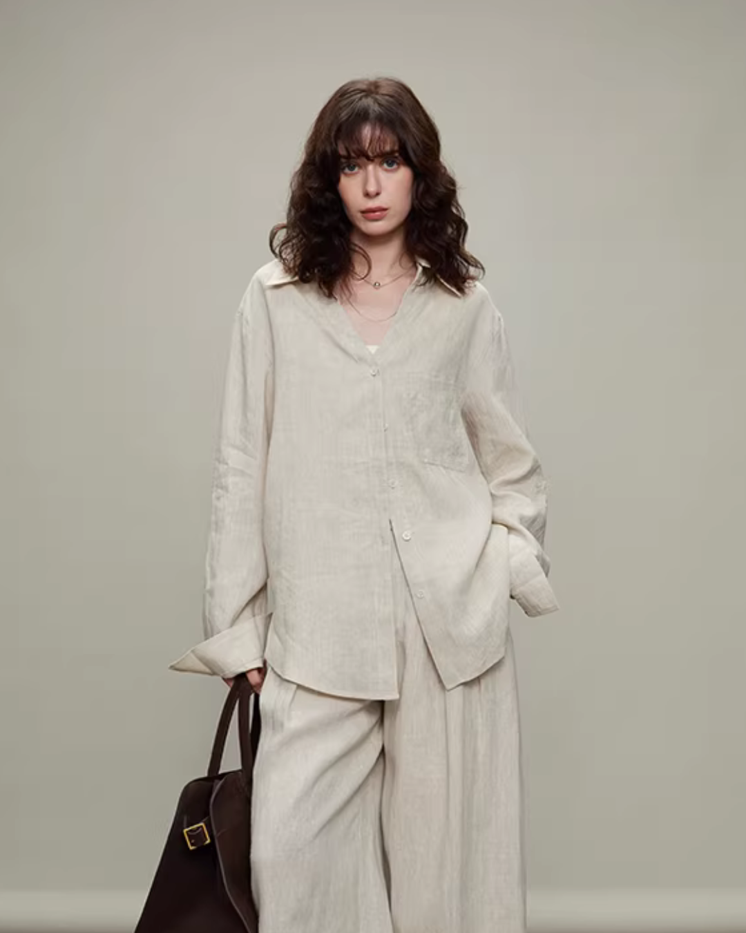 Linen Long-Sleeve Shirt / Casual Pants TEO0003