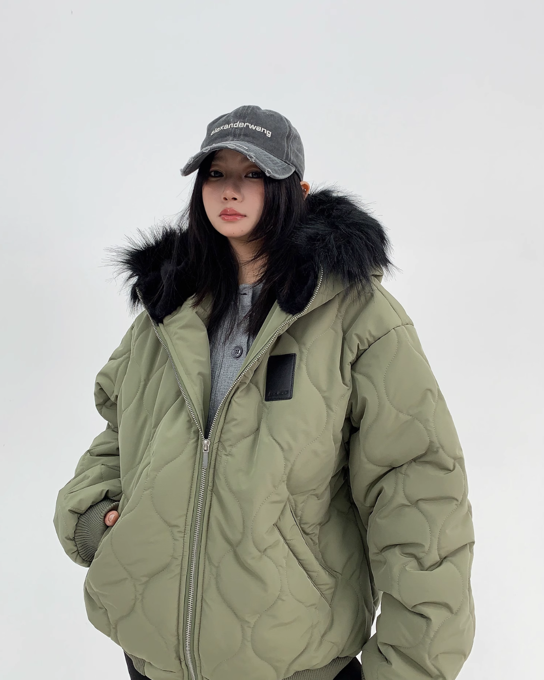 Wave Quilted Fur Jacket YLS0704