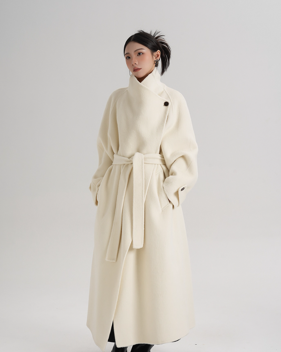 Tie Waist Wool Coat SRS0362