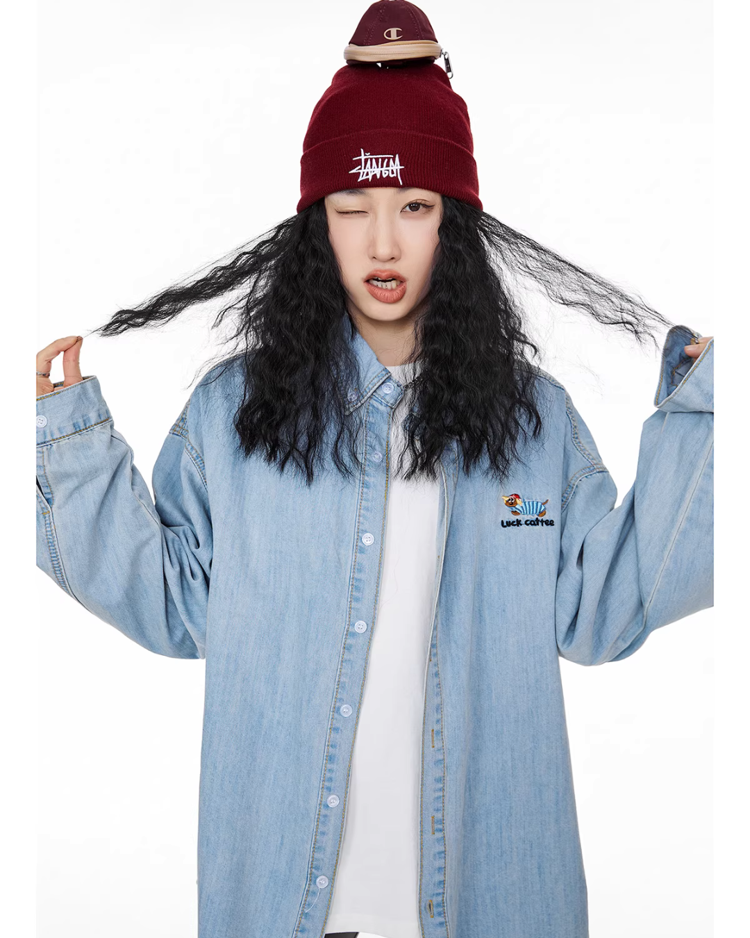 Retro Loose Silhouette Denim Shirt ICM0083