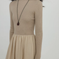 Mock Neck Top Docking Flare Skirt VAS0183