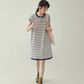 Striped Round Neck T-Shirt Dress AMU0037