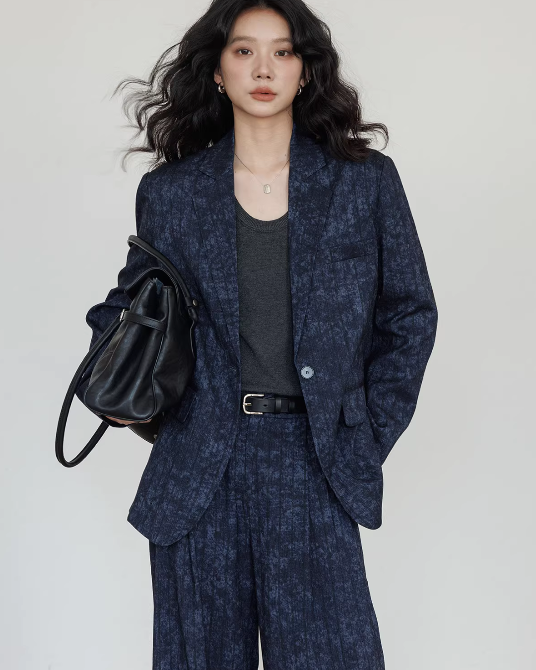 Linen Oversized Casual Jacket/Wide Pants VAS0181