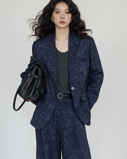 Linen Oversized Casual Jacket/Wide Pants VAS0181