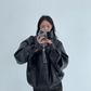 Stand Collar Fake Leather Blouson YLS0909