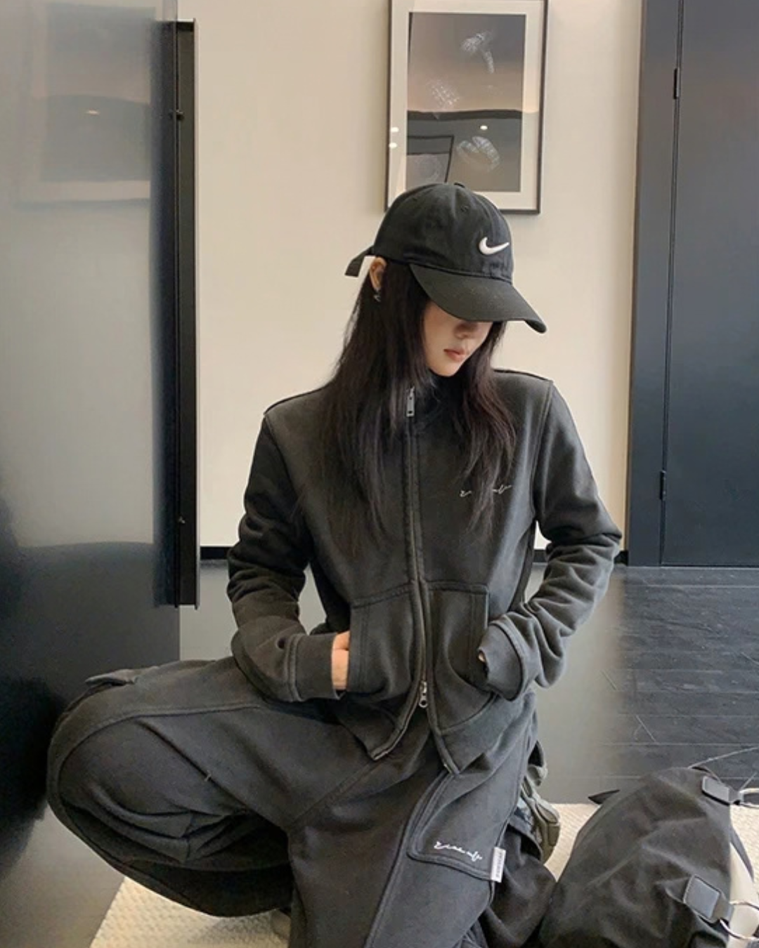 Vintage Double Zipper Jacket / Cargo Track Pants YLS1054