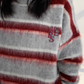 Border Shaggy Knit Tops YLS0713
