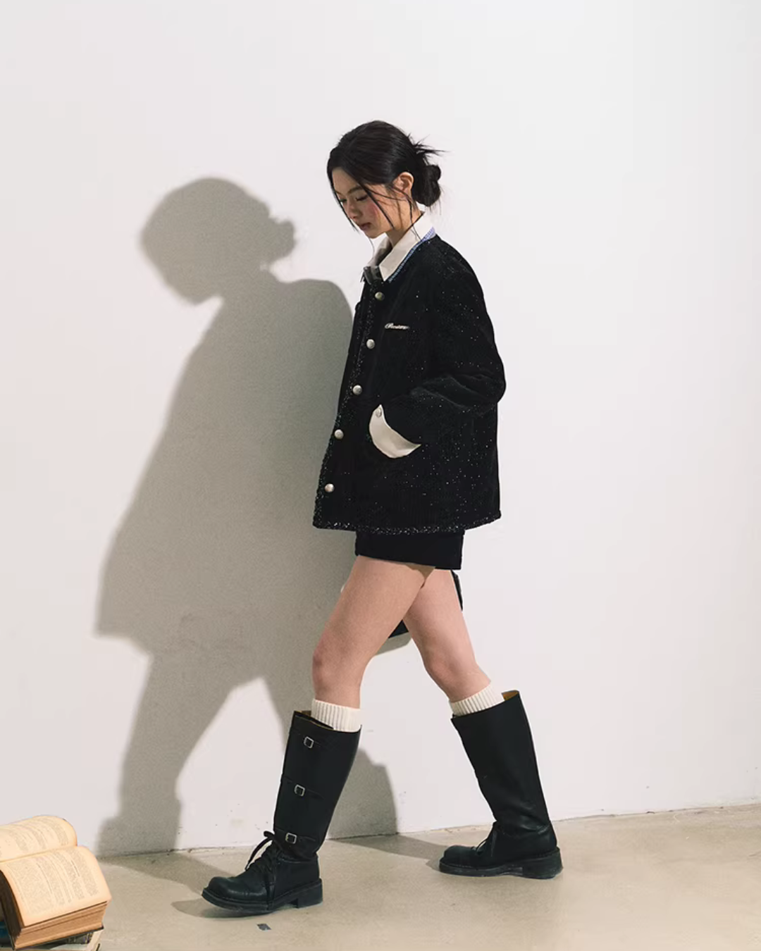 Silver Button Tweed Jacket RCR0011