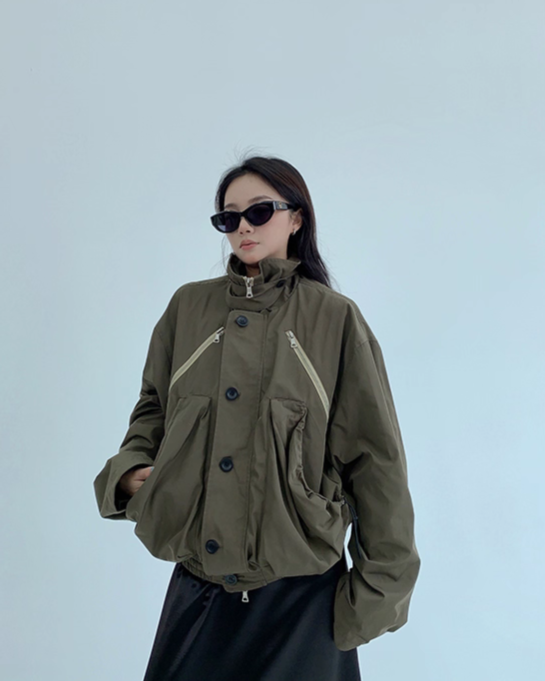 Stand Collar Balloon Sleeve Jacket YLS0921