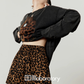 Vintage Printed Long-Sleeve T-Shirt / Leopard Skirt LLA0663