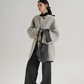 Hood Scarf Mid Length Wool Coat SRS0358