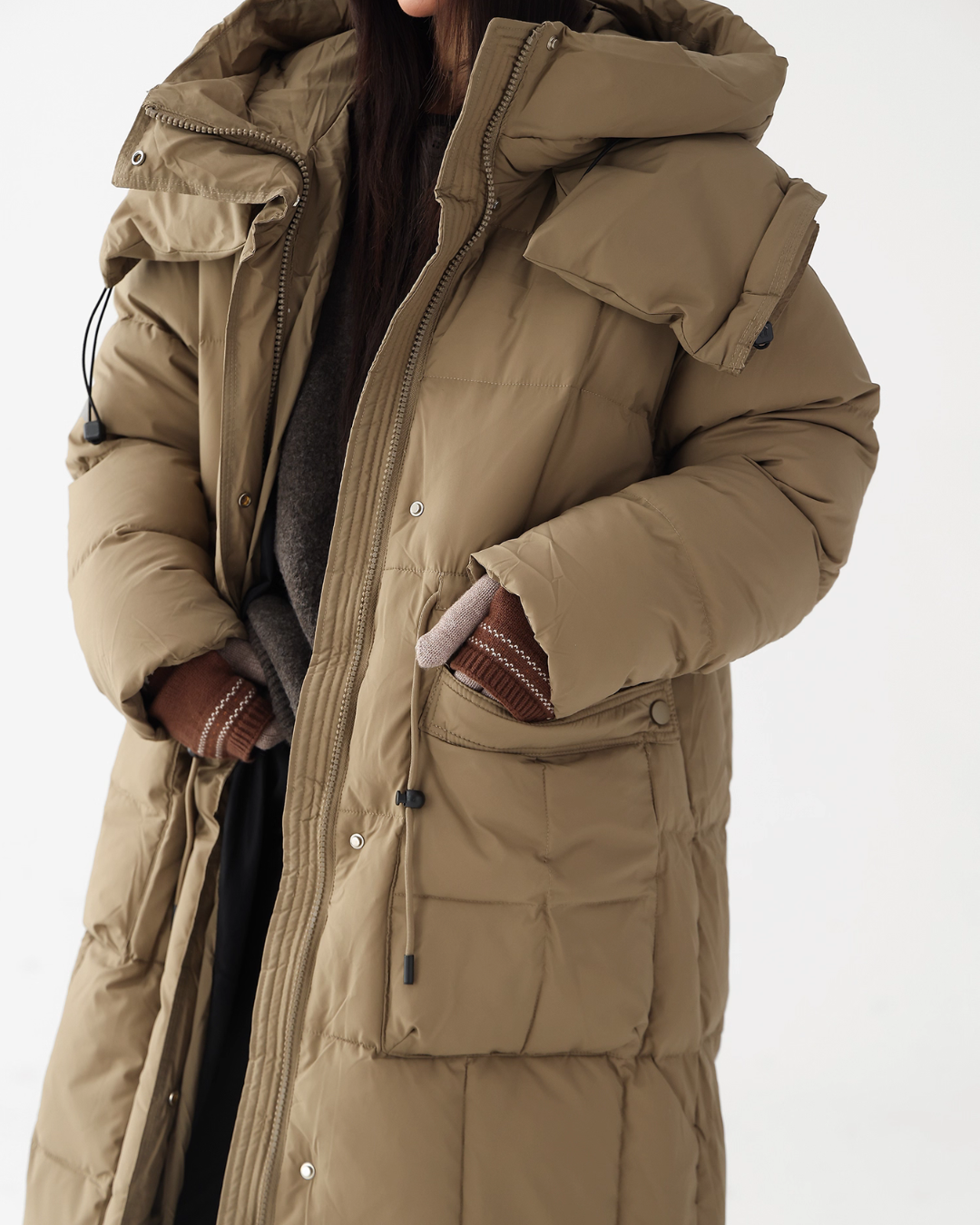 Stand Collar Down Long Coat ACS0331