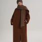Collarless Coat with Checkered Scarf SRS0405