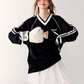 V-Neck Side Line Long Sleeve Top ASG0003